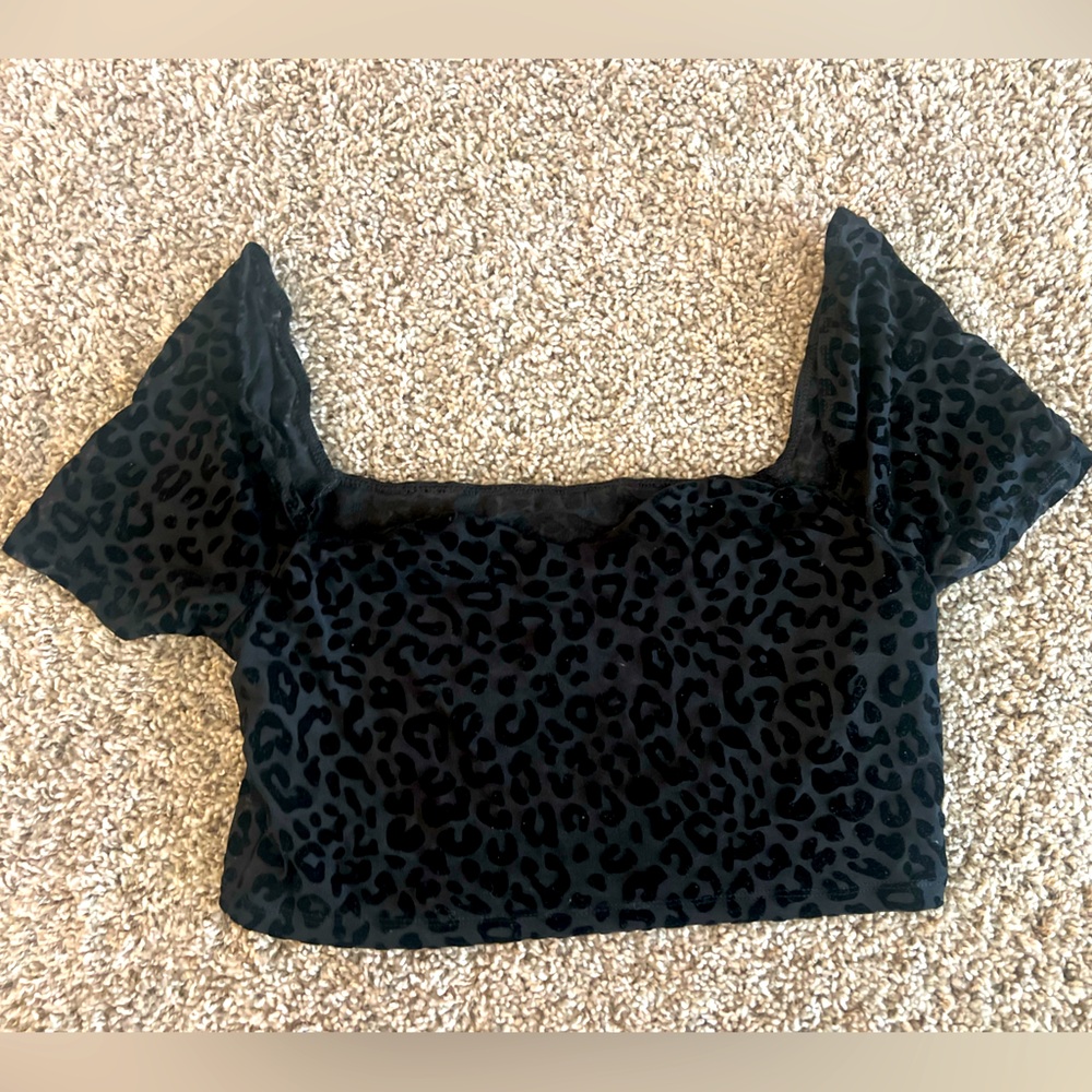 Shein off the shoulder see through crop top! Size L. ❗️NEVER WORN❗️